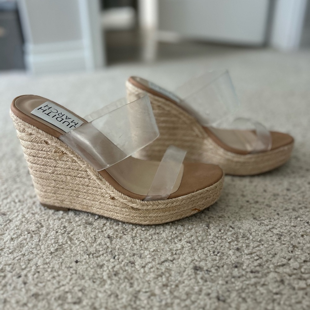 Clear Wedge Sandals by Judith March